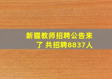 新疆教师招聘公告来了 共招聘8837人